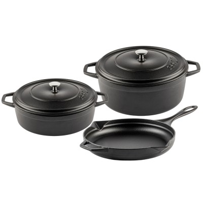 Litoželezni komplet iz 3 delov Hosse, Black Onyx - Litoželezni komplet