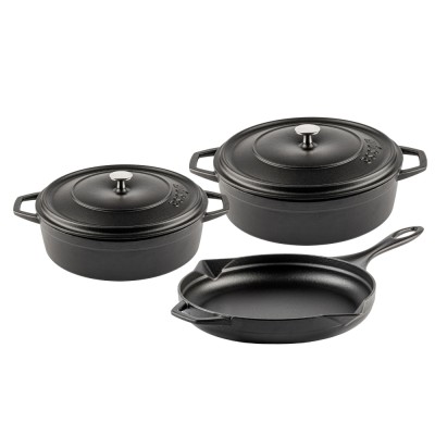 Litoželezni komplet iz 3 delov Hosse, Black Onyx - Litoželezni komplet