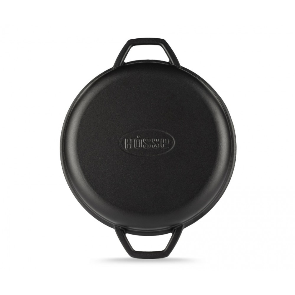 Emajlirana litoželezna žar ponev Hosse, Black Onyx, Ф22cm | Ploščata litoželezna ponev | Litoželezna ponev |