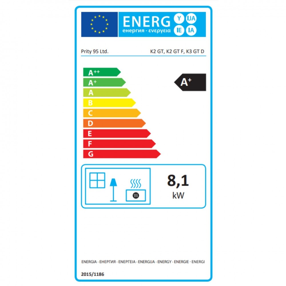 Peč na drva Prity K3 GT D, 8.1 kW |  |  |