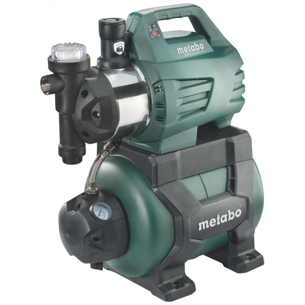Enofazna hidroforna vodna črpalka METABO HWWI 3500/25 INOX, moč 1100 W, pretok 3500 l/h, prostornina rezervoarja 24 l, višina 45 m | Električna vodna črpalka | Vodna črpalka |