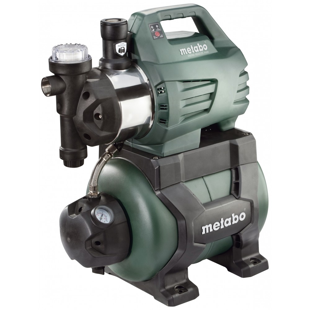 Enofazna hidroforna črpalka METABO HWWI 4500/25 Inox, moč 1300 W, pretok 4500 l/h, višina črpanja 48 m, prostornina rezervoarja 24 L | Hidroforji za vodo | Vodna črpalka |