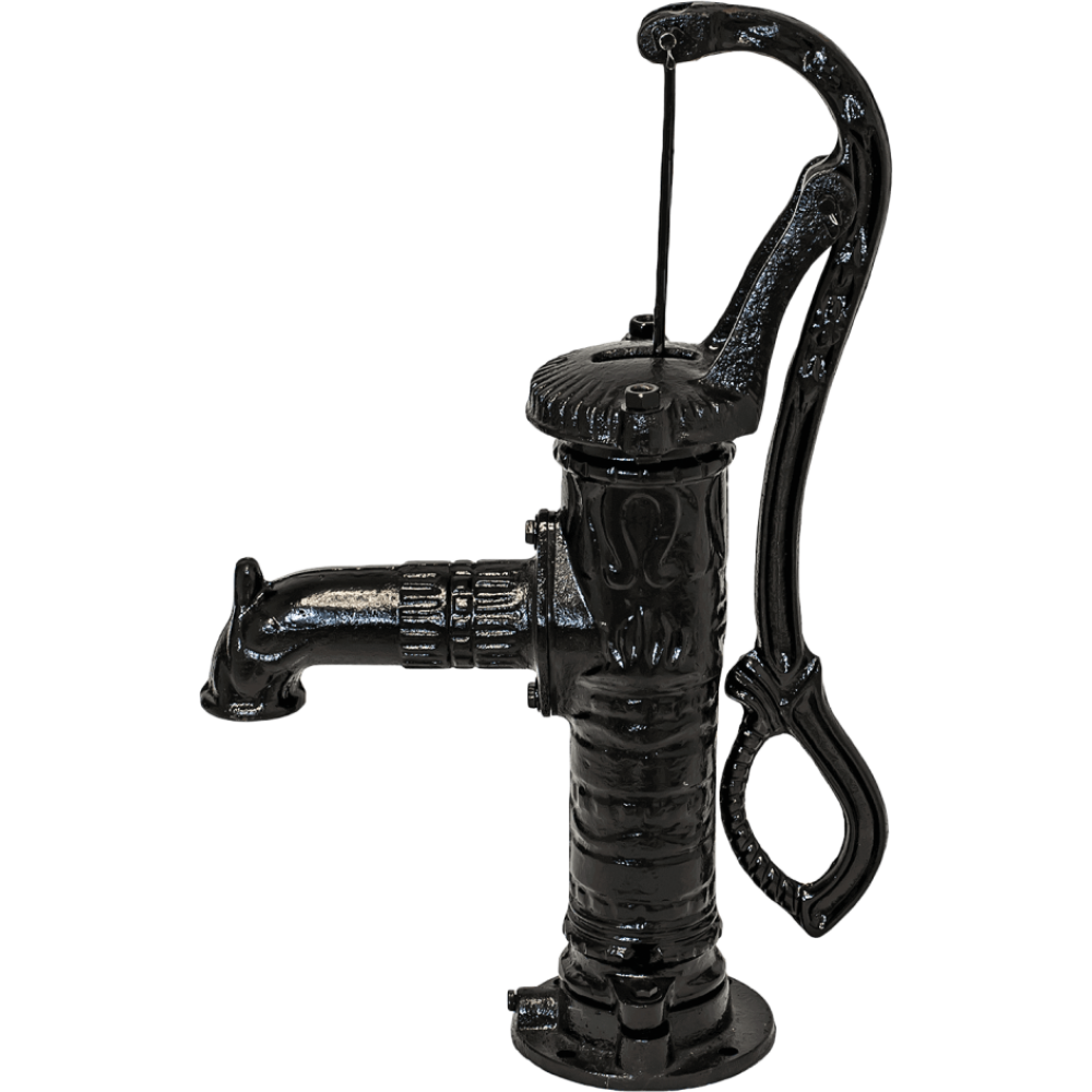 Ročna vodna črpalka, ročna Hydro-Fix, črna, dolžina 640 mm, lito železo, velikost 1 1/4″