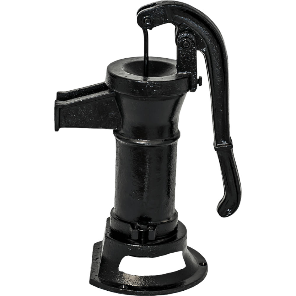 Ročna vodna črpalka, ročna Hydro-Fix, črna, kratka – dolžina 390 mm, lito železo, velikost 1 1/4″