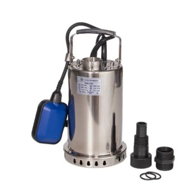 Drenažna črpalka z zunanjim plovcem in ohišjem iz nerjavečega jekla Electromash QDS-750C, moč 750 W, pretok 200 l/min, višina črpanja 11 m, izhod 1″ - Electromash
