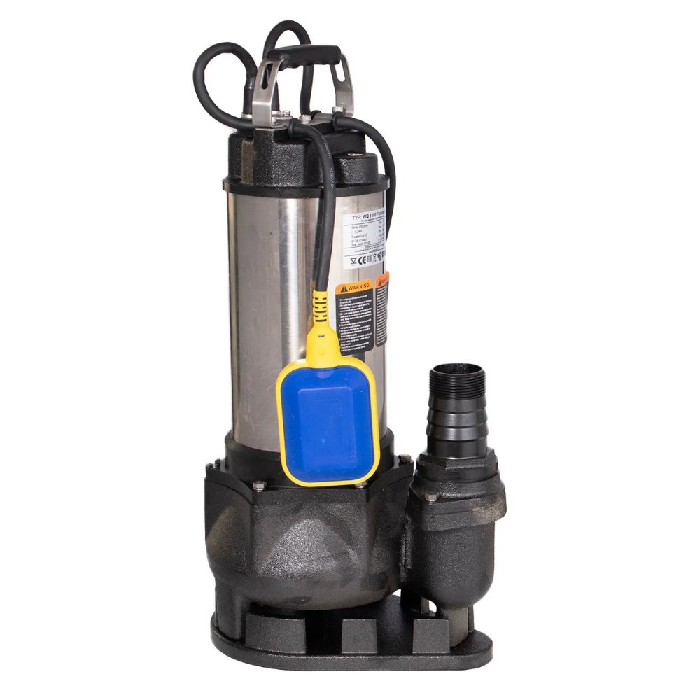 Drenažna črpalka Electromash WQ 1100 professional z zunanjim plovcem in ohišjem iz nerjavečega jekla, moč 1,1 kW, pretok 24.000 l/h, višina 10 m, izpust 2″ | Potopna črpalka | Vodna črpalka |