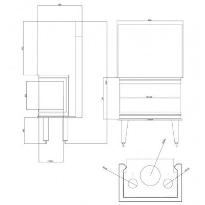Kaminski vložek / Vgradni kamin Velmora Fire ATS AIR PANORAMA 800, 16.04kW - Toplozračni kamini
