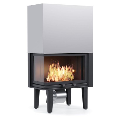 Kaminski vložek / Vgradni kamin Velmora Fire ATS CORNER 700, levo, 16.1kW - Toplozračni kamini