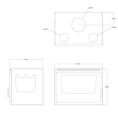 Kaminski vložek / Vgradni kamin Velmora Fire ATS INSERT CORNER AIR 700, z ventilatorjem in zračnimi kanali, desno, 11.84kW - Toplozračni kamini