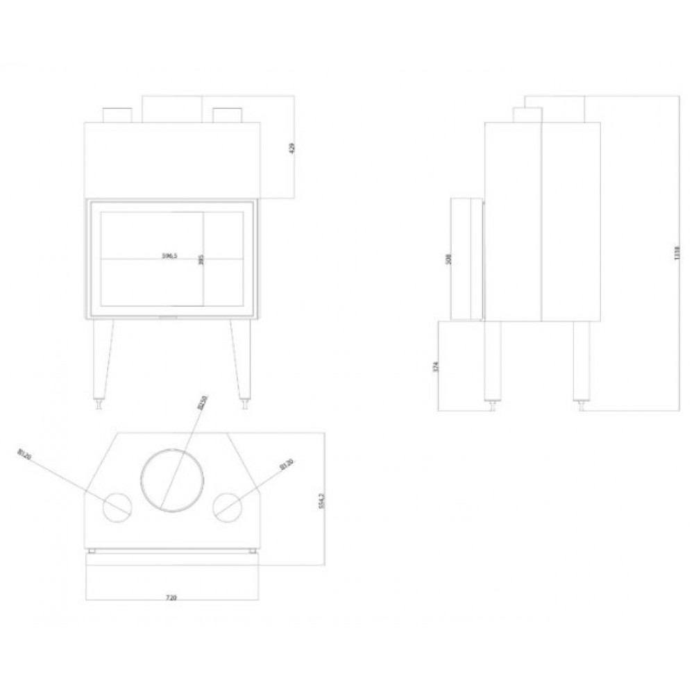 Kaminski vložek / Vgradni kamin Balkan Energy ATS STABLE AIR 700, z zračnimi kanali, 14.8kW | Toplozračni kamini | Kamini |