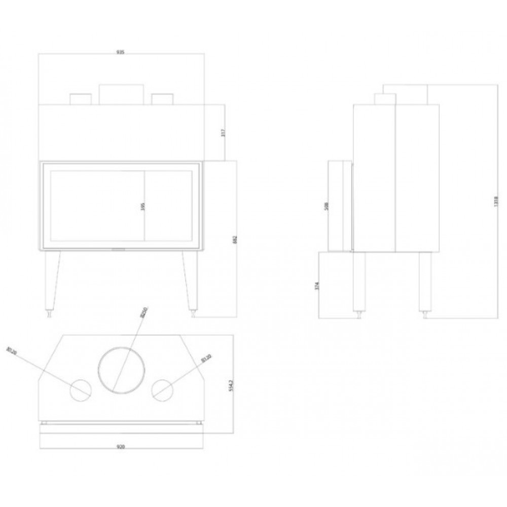 Kaminski vložek / Vgradni kamin Balkan Energy ATS STABLE AIR 900, z zračnimi kanali, 19.59kW | Toplozračni kamini | Kamini |