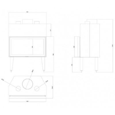 Kaminski vložek / Vgradni kamin Velmora Fire ATS STABLE AIR 900, z zračnimi kanali, 19.59kW - Toplozračni kamini