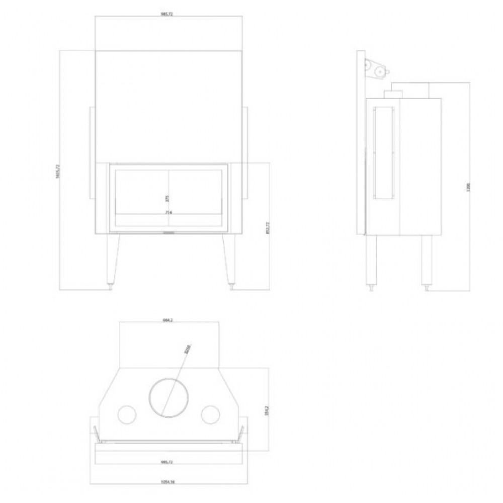 Kaminski vložek / Vgradni kamin Balkan Energy ATS STRAIGHT AIR 900, z zračnimi kanali, 19.95kW | Kaminski vložki / Vgradni kamini | Kamini |