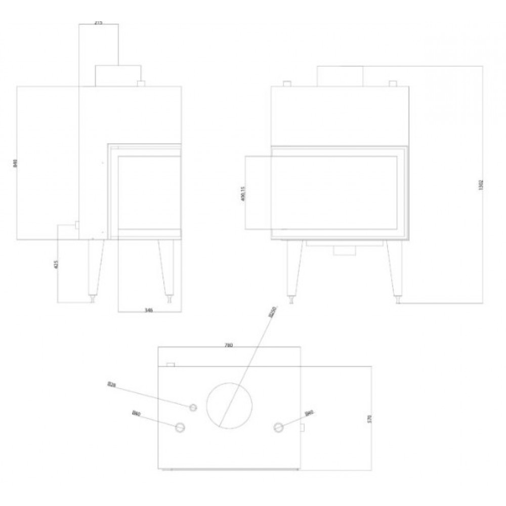 Kaminski vložek za centralno ogrevanje Balkan Energy ATS STABLE HYDRO CORNER 700, desno, 19.56kW | Kaminski vložki za centralno ogrevanje | Kamini |