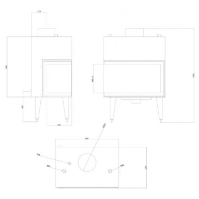 Kaminski vložek za centralno ogrevanje Velmora Fire ATS STABLE HYDRO CORNER 800, desno, 24.58kW - Primerjava izdelkov