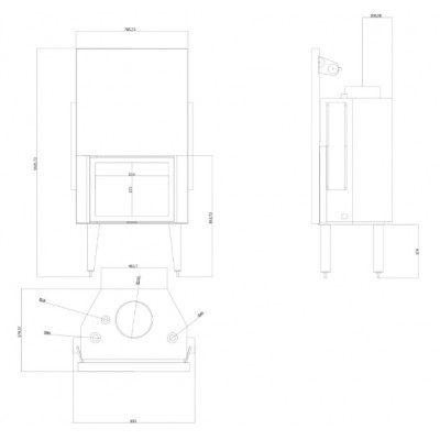 Kaminski vložek za centralno ogrevanje Velmora Fire ATS STRAIGHT HYDRO 700, 24.56kW - Kaminski vložki za centralno ogrevanje