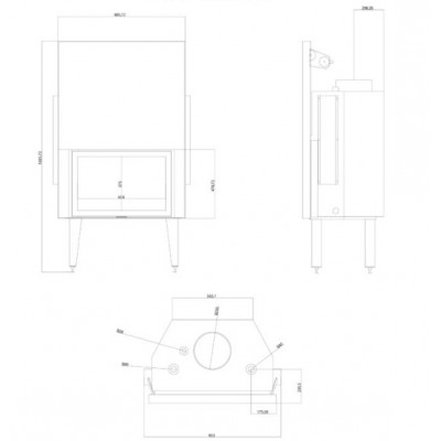 Kaminski vložek za centralno ogrevanje Velmora Fire ATS STRAIGHT HYDRO 800, 29.58kW - Kaminski vložki za centralno ogrevanje