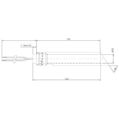 Komplet vžigalne tuljave z vodilno cevko za peč na pelete Jotul, Ravelli in druge, skupna dolžina 144mm, 350W - Vžigalne naprave za peči na pelete