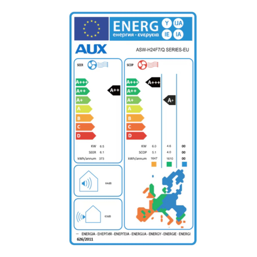 Inverter klimatska naprava WiFi AUX Q Plus Series , 24000 BTU | Stenske klimatske naprave | Klimatske naprave |