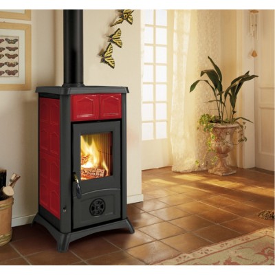 Italian peč na drva La Nordica Gemma, rdeča, 6.5kW - La Nordica