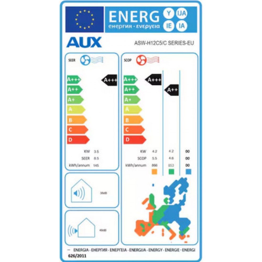 Inverter klimatska naprava WiFi AUX C-Series, 12000 BTU | Stenske klimatske naprave | Klimatske naprave |
