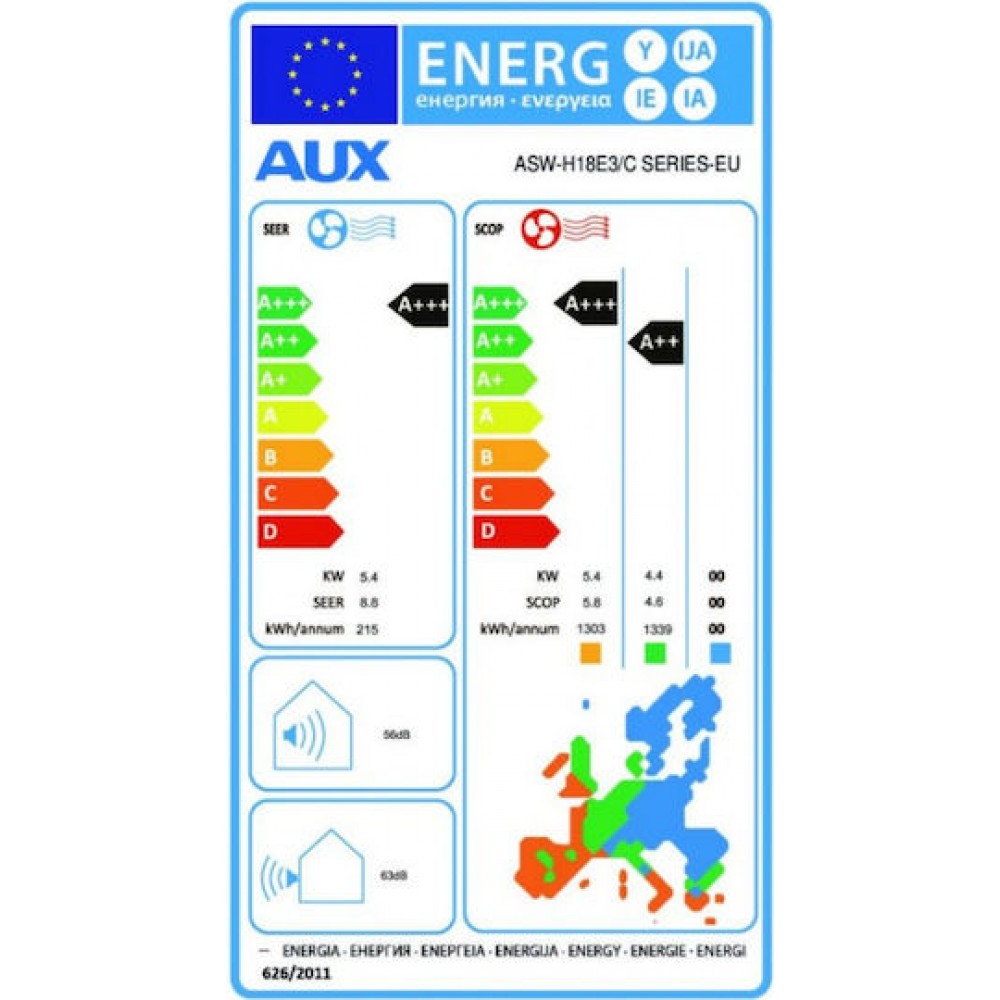 Inverter klimatska naprava WiFi AUX C-Series, 18000 BTU | Stenske klimatske naprave | Klimatske naprave |