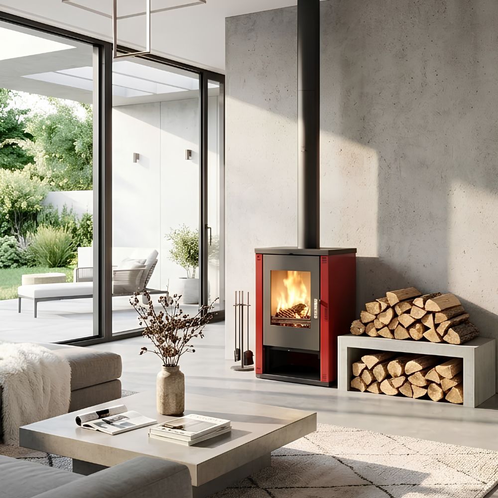Peč na drva Verso Lheia Bordeaux, 7.5 kW | Toplozračne peči na drva | Peči na drva |