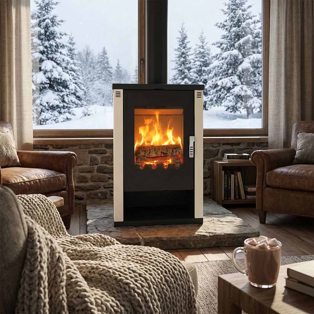 Peč na drva Verso Lheia Ivory, 7.5 kW | Toplozračne peči na drva | Peči na drva |