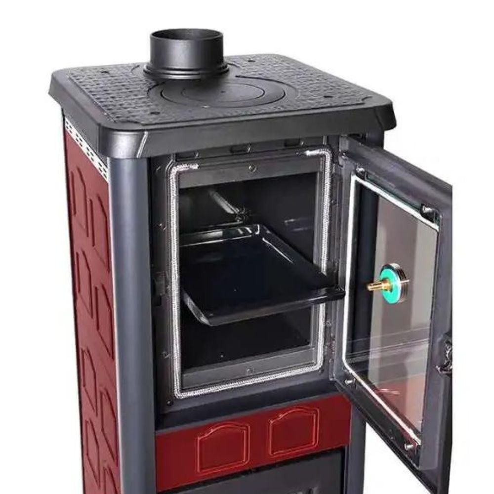 Italijanska peč na drva s pečico La Nordica Gemma Forno, rdeča, 7.3kW | Peči na drva s pečico | Peči na drva |