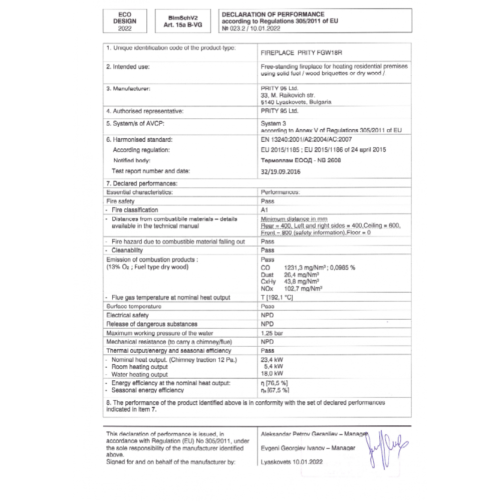 Toplovodni kamin na drva in s pečico Prity FG W18 R, 23.4 kW | Toplovodni kamini na drva | Peči na drva |