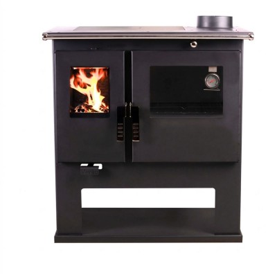 Štedilnik na drva Verso CS Plus z inox pečico in steklokeramično kuhalno ploščo, Črn, Desni, 7.7kW - Verso