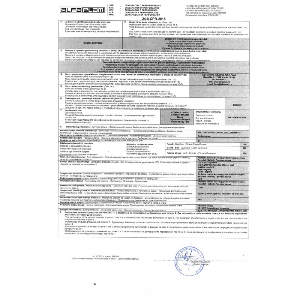 Peč na drva Alfa Plam Rustikal, 11 kW | Toplozračne peči na drva | Peči na drva |