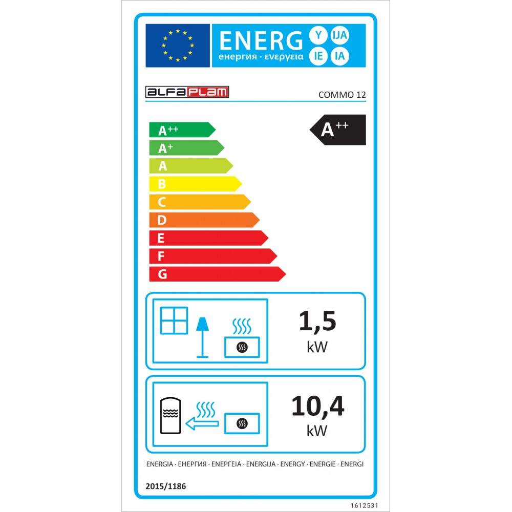 Peč na pelete za centralno Alfa Plam Commo 12 Rdeča, 12kW | Peči na pelete za centralno | Peči na pelete |