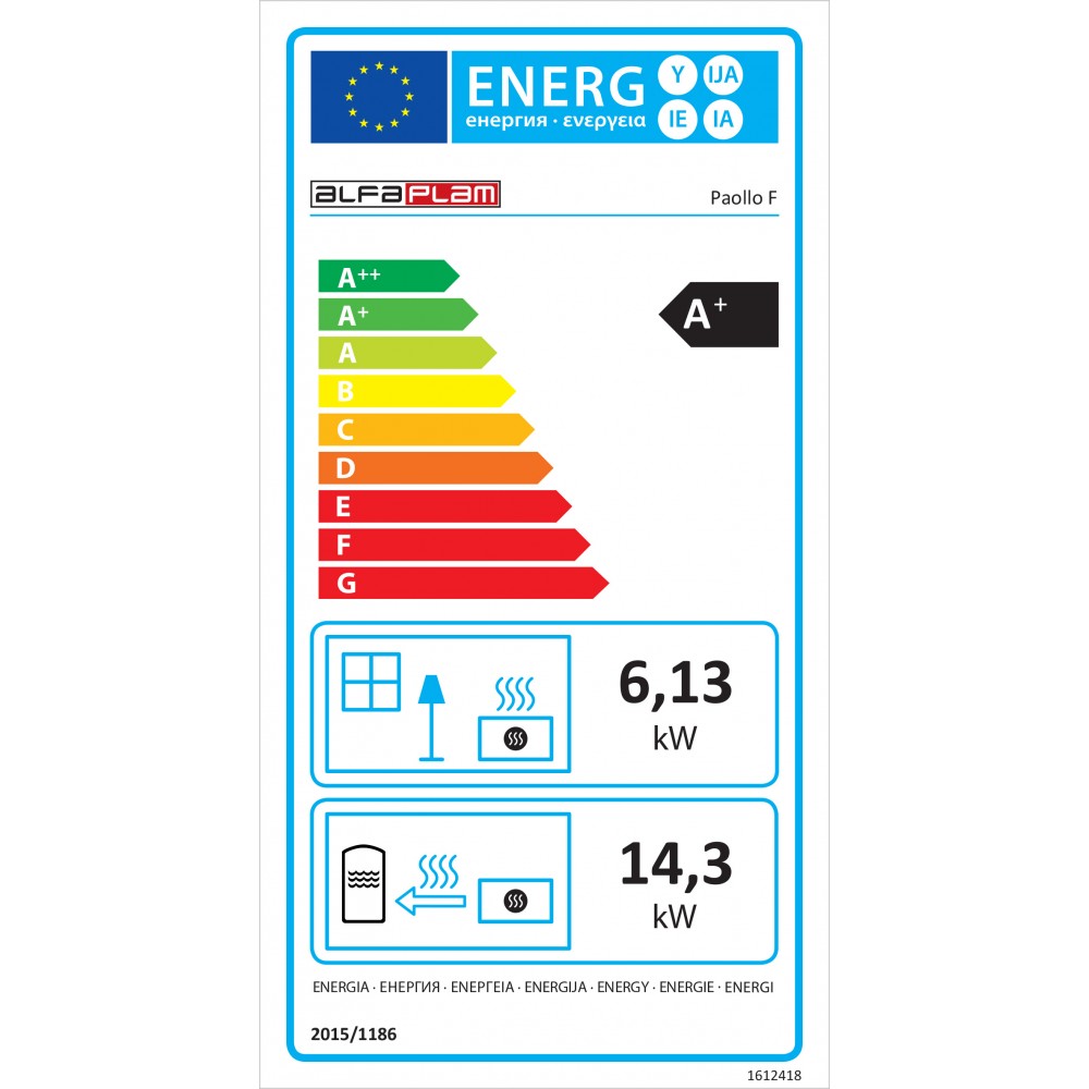 Toplovodni kamin na drva in s pečico Alfa Plam Paollo F, 20 kW | Toplovodni kamini na drva | Peči na drva |
