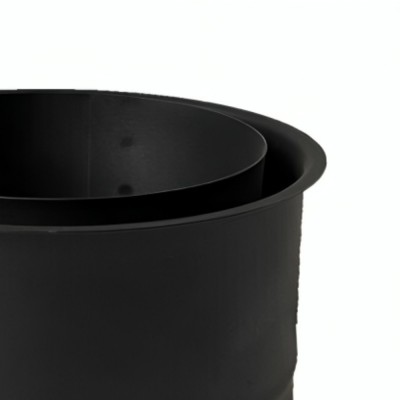 Dvojna rozeta za dimnik MK NERO, jeklo, črna, 115mm, Ø150, Debelina 2 mm - Cevi za peči