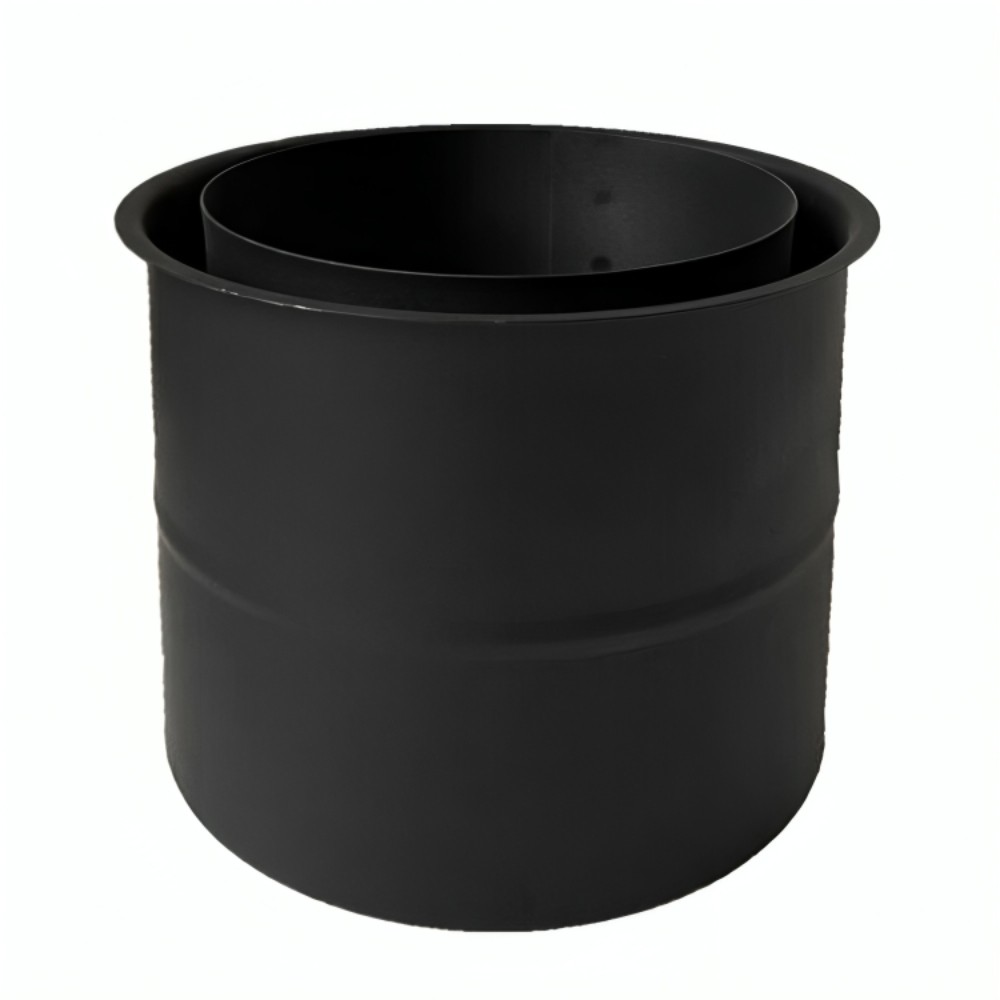Dvojna rozeta za dimnik MK NERO, jeklo, črna, 115mm, Ø130 | Cevi za peči | Dimniki |