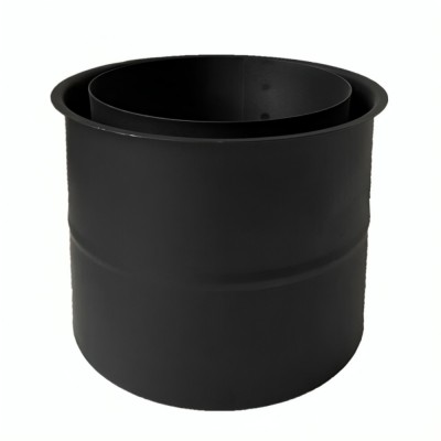 Dvojna rozeta za dimnik MK NERO, jeklo, črna, 115mm, Ø130, Debelina 2 mm - Cevi za peči