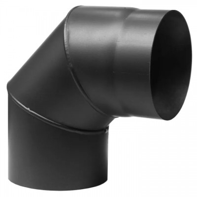Dimniško koleno 90° PARKANEX, Jeklo, Črna, Ø130, Debelina 2 mm - Dimniki