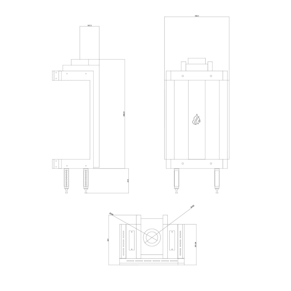 Plinski kamin Velmora Fire GAS STANDING PANORAMA, 3.9kW - 6.0kW | Plinski kamini | Kamini |