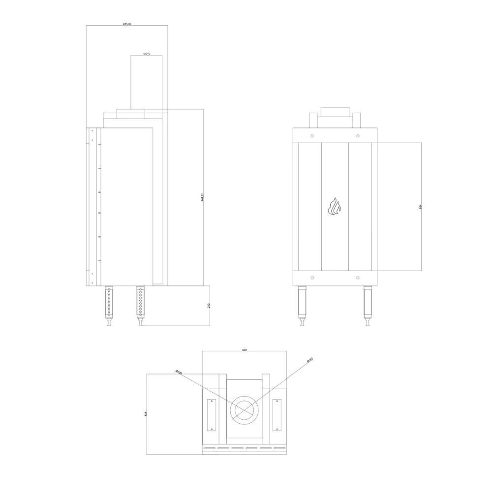 Plinski kamin Velmora Fire GAS STANDING STRAIGHT, 3.9kW - 6.0kW | Plinski kamini | Kamini |
