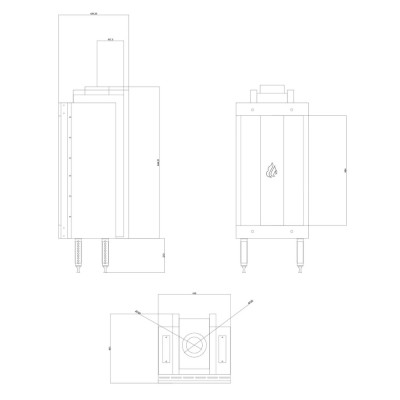 Plinski kamin Velmora Fire GAS STANDING TUNNEL, 3.9kW - 6.0kW - Velmora Fire