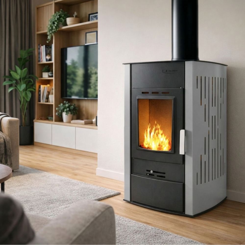 Toplovodni kamin na drva Velmora Fire ATS HYDRO siva, 25kW | Toplovodni kamini na drva | Peči na drva |