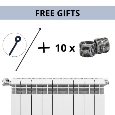 Komplet aluminijastih radiatorjev Helyos Evo H350, 10 kosov x 10 sekcij - Aluminijasti radiatorji