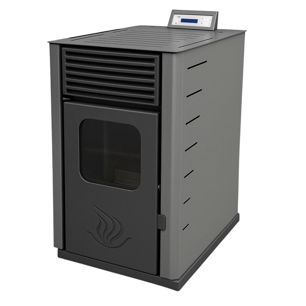 Peč na pelete Mytherm Angela TA 30 siva, 30kW | Toplozračne peči na pelete | Peči na pelete / Kamini na pelete |