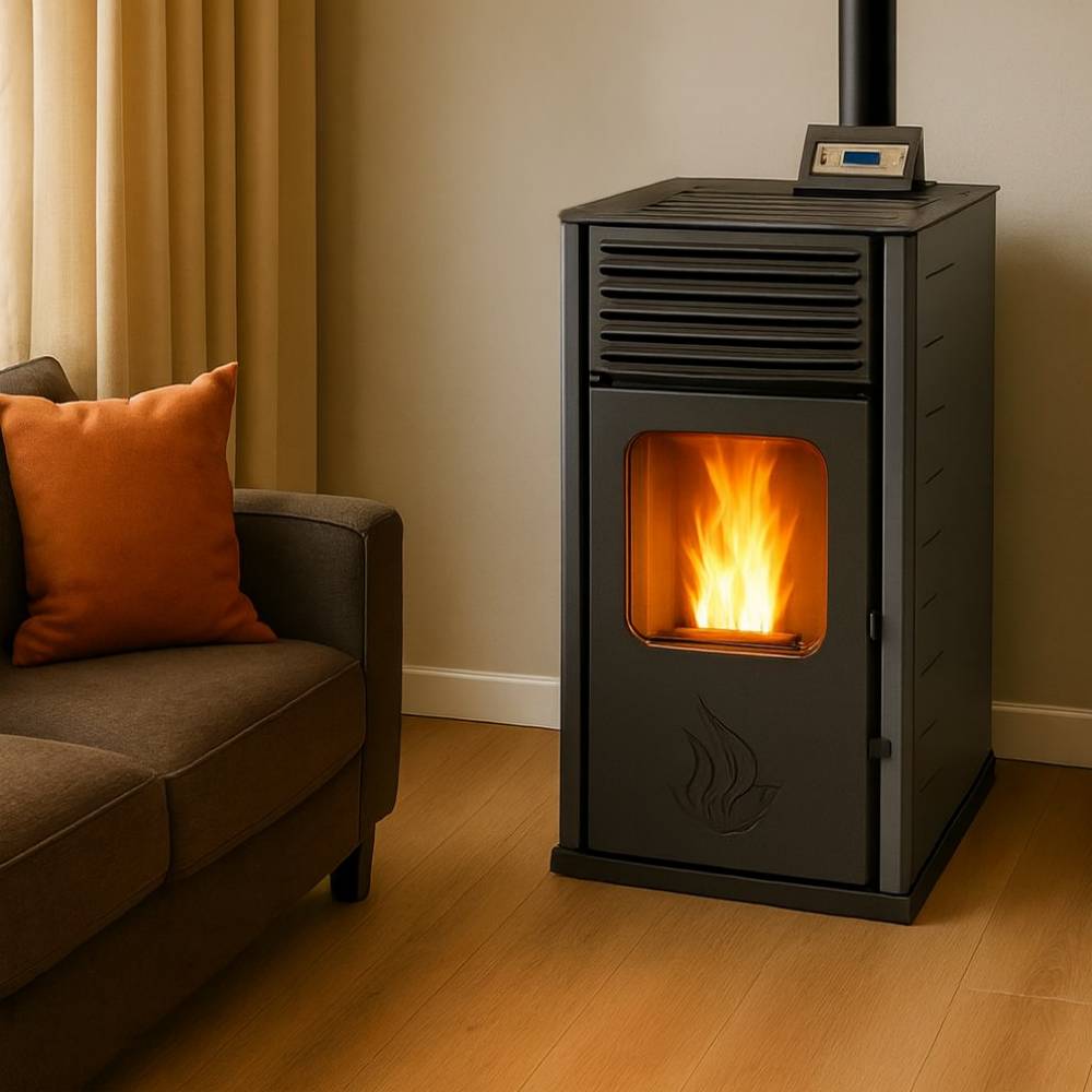 Peč na pelete Mytherm Angela TA 30 siva, 30kW | Toplozračne peči na pelete | Peči na pelete / Kamini na pelete |