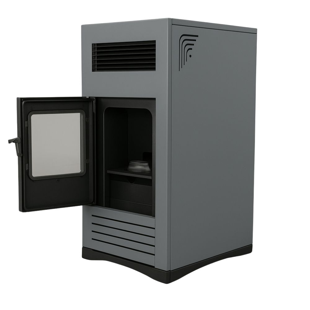 Peč na pelete Mytherm Angela TA 14 PRO siva, 14kW | Toplozračne peči na pelete | Peči na pelete / Kamini na pelete |