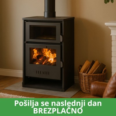 Toplovodni kamin na drva in s pečico Balkan Energy Suzana, 11.6kW - 17.5kW - Toplovodni kamini na drva
