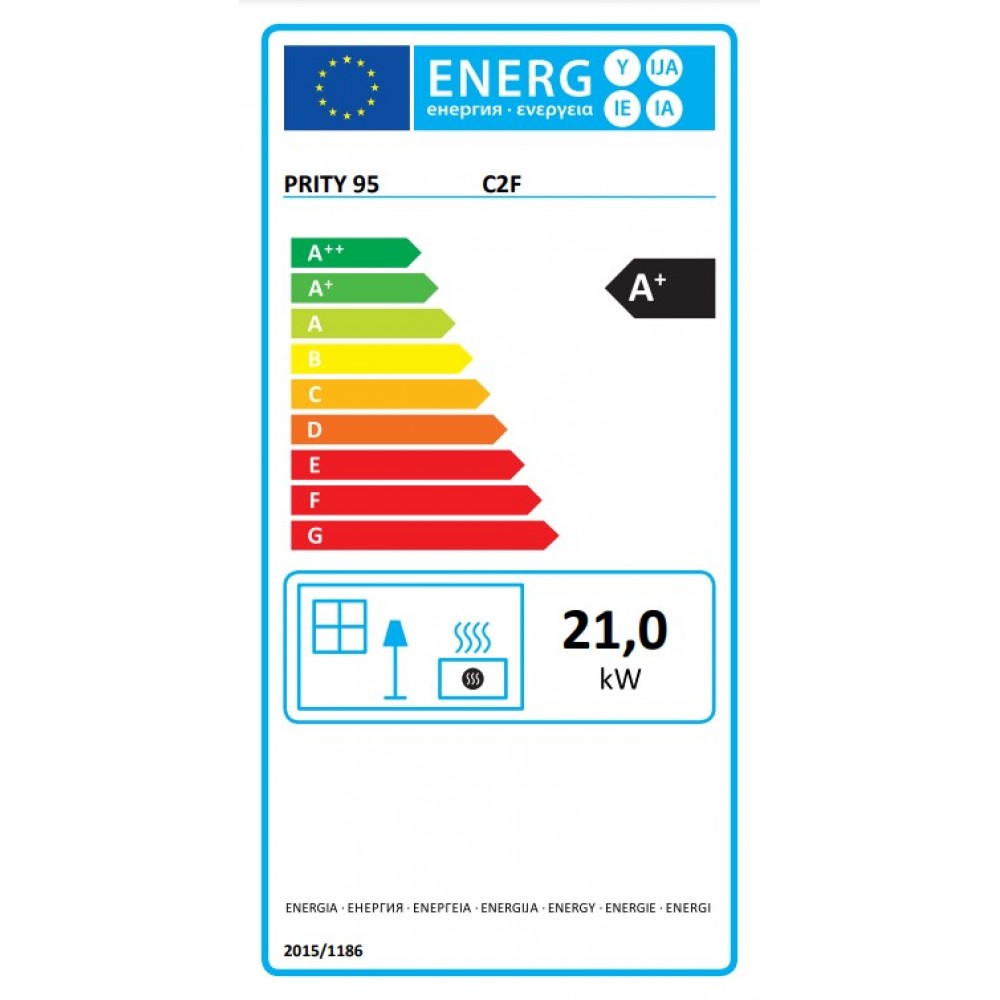 Kamin na drva Prity C2F, 21kW |  |  |