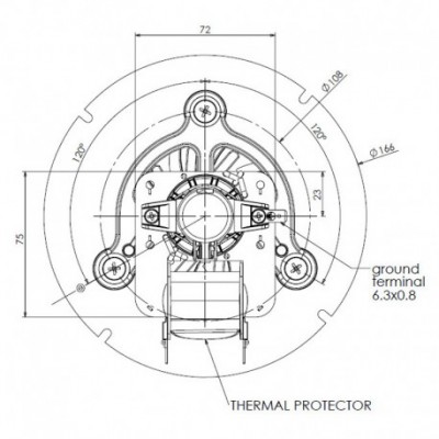 Ventilator dima TRIAL CAF15Y-120S za peči na pelete Caminetti Montegrappa - Rezervni deli za peči na pelete