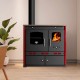 Štedilnik na drva Prometey Perfect Eco Lux z levim dimnikom, bordo, 7.5kW |  |  |